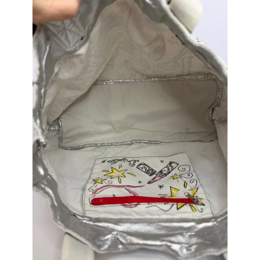 Brighton Happy Holidays Canvas Tote Bag Cream Multi Sketch Print Festive Shopper